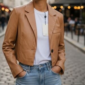 Tan Leather Women's Jacket